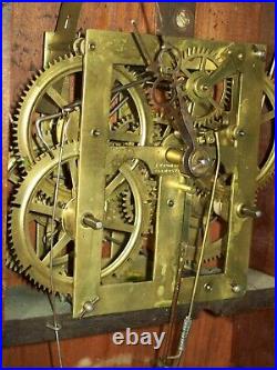Seth Thomas Mantel Clock Key Wind Pendulum Weighted Movement Reverse Painted