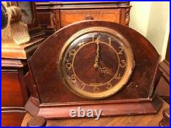 Seth Thomas Mantel Clock Wooden Case Mod Century