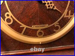 Seth Thomas Mantel Clock Wooden Case Mod Century