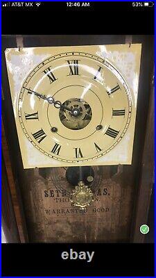 Seth Thomas Mantel Pendulum String Weight Driven Clock Antique not working