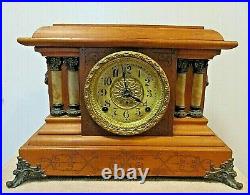 Seth Thomas Mantle Clock 4 Pillars & Lion Heads Early1900s Antique