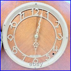 Seth Thomas Mantle Clock Antique + Key Works Well Great Time Piece 1940s