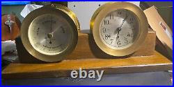 Seth Thomas Marine Clock and Barometer with Stand Both in good working Order