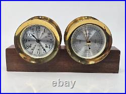 Seth Thomas Maritime Brass Ships Clock / Barometer Set