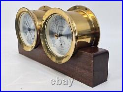 Seth Thomas Maritime Brass Ships Clock / Barometer Set