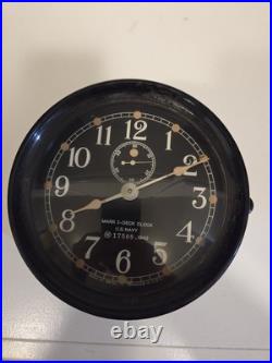 Seth Thomas Mark I Deck Clock 1942 World War II US Navy Bakelite withMounting