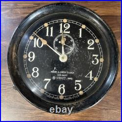 Seth Thomas Mark I Deck Clock Black US Navy Bakelite Exterior U. S. S. Wyoming