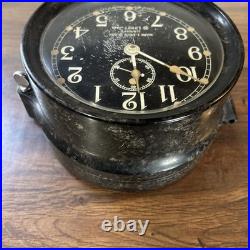 Seth Thomas Mark I Deck Clock Black US Navy Bakelite Exterior U. S. S. Wyoming