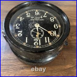 Seth Thomas Mark I Deck Clock Black US Navy Bakelite Exterior U. S. S. Wyoming