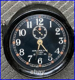 Seth Thomas Navy Ship's Mark I Deck Clock N23941 WWII 1941 Not Running