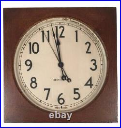 Seth Thomas Oak Electric Wall Case Clock 18by 18 By 5