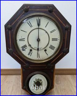 Seth Thomas Octagonal Wall Clock 1889 Retro Rare Antique Vintage