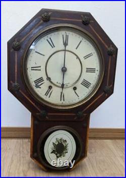 Seth Thomas Octagonal Wall Clock 1889 Retro Rare Antique Vintage