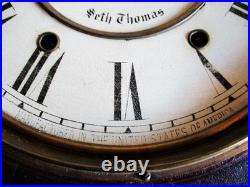 Seth Thomas Office No. 3 Wall clock Vintage wooden clock Rare Working