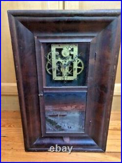Seth Thomas Ogee Shelf Clock Antique Wind Up Glass Wooden Cabinet parts repair