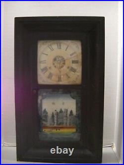 Seth Thomas Ogee Shelf Clock w Original Reverse Painting on Glass 1800s