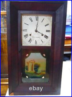 Seth Thomas Ogee Shelf Clock w Original Reverse Painting on Glass 1800s