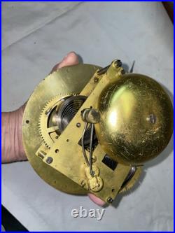 Seth Thomas One Day Brass Ships Bell Clock Running Well, Includes A Key