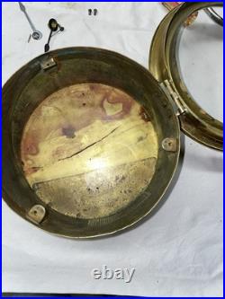 Seth Thomas One Day Brass Ships Bell Clock Running Well, Includes A Key