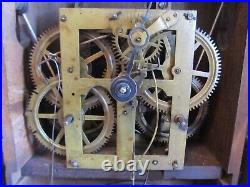 Seth Thomas Pendlum String Weight Driven Mantel Clock Works, Needs Repairs Too