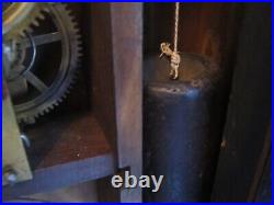 Seth Thomas Pendlum String Weight Driven Mantel Clock Works, Needs Repairs Too