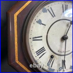Seth Thomas Pendulum Clock Octagonal Antique Used Seth Thomas Pendulum Clock Octagonal Antique Used