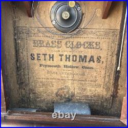 Seth Thomas Plymouth Hollow Brass Mantel Clock Pre-1865 Antique Running AS-IS