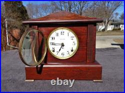 Seth Thomas Red Adamantine Antique Mantle Shelf Clock Original Painted Dial