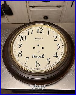 Seth Thomas Regulator Antique Round Key Wind Wall Clock Case For Parts/Repair