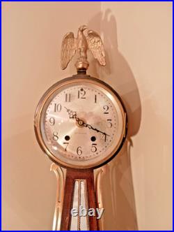 Seth Thomas Reverse Painted Banjo Wall Clock Nautical Clipper Ship Working Read