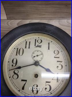 Seth Thomas Ship Clock Working Rare Black Screw On Face With Key 7.5 ×7.5