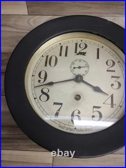 Seth Thomas Ship Clock Working Rare Black Screw On Face With Key 7.5 ×7.5