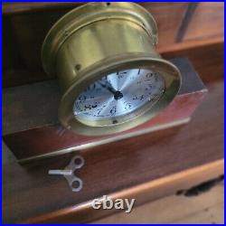 Seth Thomas Ship Strike Clock-Brass 5.25 inch Diameter withWood Base