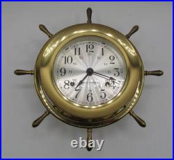 Seth Thomas Ship Wheel Clock Helsman-w Model 537-001 Cat. 1008 Brass Nautical Seth Thomas Ship Wheel Clock Helsman-w Model 537-001 Cat. 1008 Brass Nautical