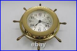 Seth Thomas Ship Wheel Clock Helsman-w Model 537-001 Cat. 1008 Brass Nautical Seth Thomas Ship Wheel Clock Helsman-w Model 537-001 Cat. 1008 Brass Nautical