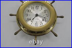 Seth Thomas Ship Wheel Clock Helsman-w Model 537-001 Cat. 1008 Brass Nautical Seth Thomas Ship Wheel Clock Helsman-w Model 537-001 Cat. 1008 Brass Nautical
