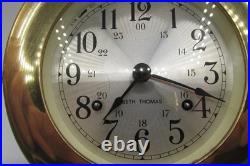 Seth Thomas Ship Wheel Clock Helsman-w Model 537-001 Cat. 1008 Brass Nautical Seth Thomas Ship Wheel Clock Helsman-w Model 537-001 Cat. 1008 Brass Nautical