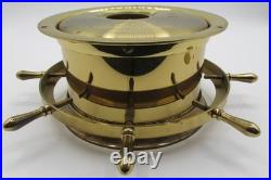 Seth Thomas Ship Wheel Clock Helsman-w Model 537-001 Cat. 1008 Brass Nautical Seth Thomas Ship Wheel Clock Helsman-w Model 537-001 Cat. 1008 Brass Nautical