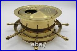 Seth Thomas Ship Wheel Clock Helsman-w Model 537-001 Cat. 1008 Brass Nautical Seth Thomas Ship Wheel Clock Helsman-w Model 537-001 Cat. 1008 Brass Nautical