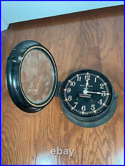 Seth Thomas Ship's Bell Clock US Maritime Commission WWII