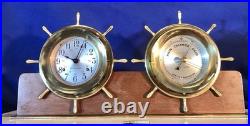 Seth Thomas Ship's Wheel, Bell Strikes Brass, Clock & Barometer, Seven Jewels Seth Thomas Ship's Wheel, Bell Strikes Brass, Clock & Barometer, Seven Jewels