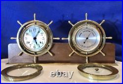 Seth Thomas Ship's Wheel, Bell Strikes Brass, Clock & Barometer, Seven Jewels Seth Thomas Ship's Wheel, Bell Strikes Brass, Clock & Barometer, Seven Jewels