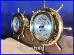Seth Thomas Ship's Wheel, Bell Strikes Brass, Clock & Barometer, Seven Jewels Seth Thomas Ship's Wheel, Bell Strikes Brass, Clock & Barometer, Seven Jewels