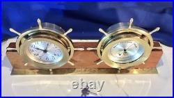 Seth Thomas Ship's Wheel, Bell Strikes Brass, Clock & Barometer, Seven Jewels Seth Thomas Ship's Wheel, Bell Strikes Brass, Clock & Barometer, Seven Jewels