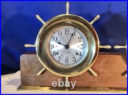 Seth Thomas Ship's Wheel, Bell Strikes Brass, Clock & Barometer, Seven Jewels Seth Thomas Ship's Wheel, Bell Strikes Brass, Clock & Barometer, Seven Jewels