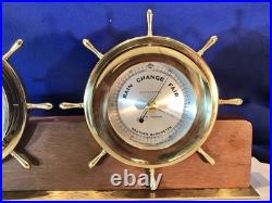 Seth Thomas Ship's Wheel, Bell Strikes Brass, Clock & Barometer, Seven Jewels Seth Thomas Ship's Wheel, Bell Strikes Brass, Clock & Barometer, Seven Jewels