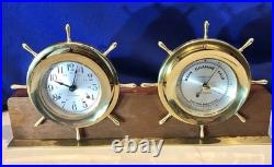 Seth Thomas Ship's Wheel, Bell Strikes Brass, Clock & Barometer, Seven Jewels Seth Thomas Ship's Wheel, Bell Strikes Brass, Clock & Barometer, Seven Jewels