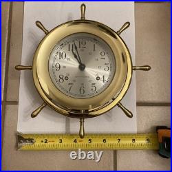 Seth Thomas Ship's Wheel HELMSMAN-W E537-001 Metal Clock German MVT USA READ
