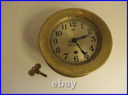 Seth Thomas Ships Clock 5165 Brass Nautical Working with Key Vintage