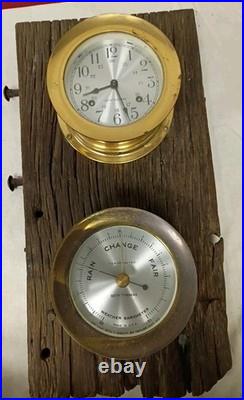 Seth Thomas Ships Clock And Borometer Set Double Mount One Of A Kind Rare